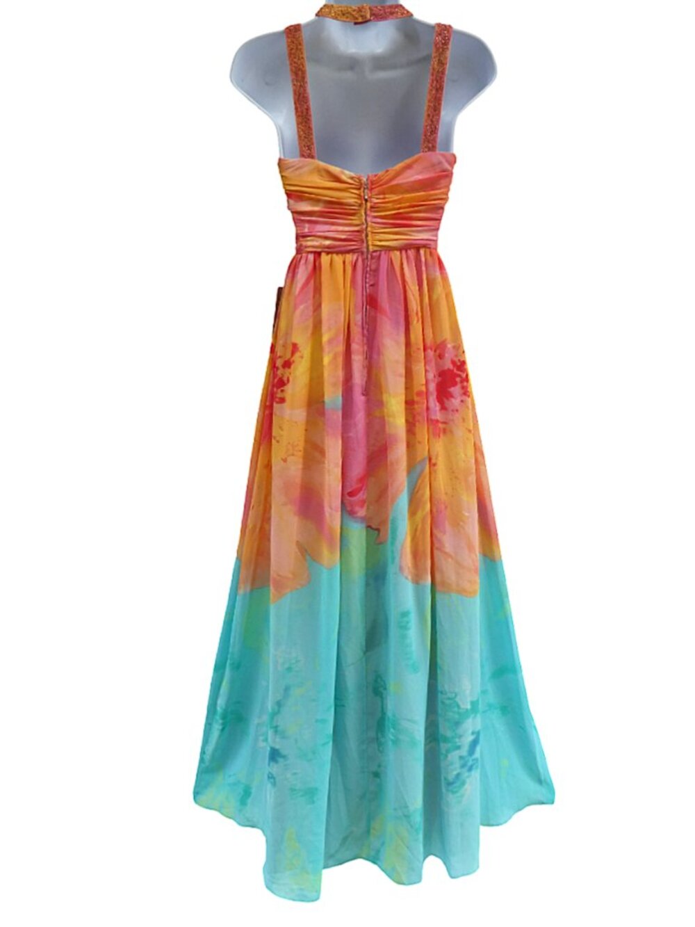 NEW Vintage 90s Adrianna Papell Goddess Cocktail Formal Maxi Gown Dress Beaded 2 - Picture 2 of 11